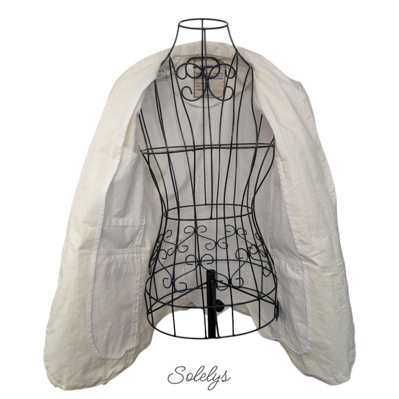 Zadig & Voltaire Very Grunge White Open Casual Cotton Utility Jacket FR36 Small - Picture 7 of 11